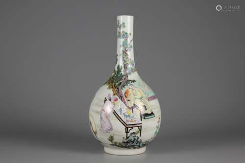 Qing Dynasty pastel character story courage bottle