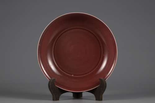 Ming Dynasty red glaze plate