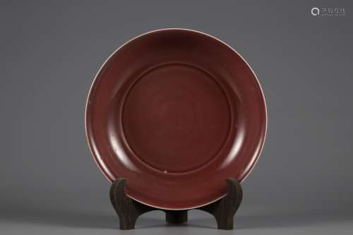 Ming Dynasty red glaze plate