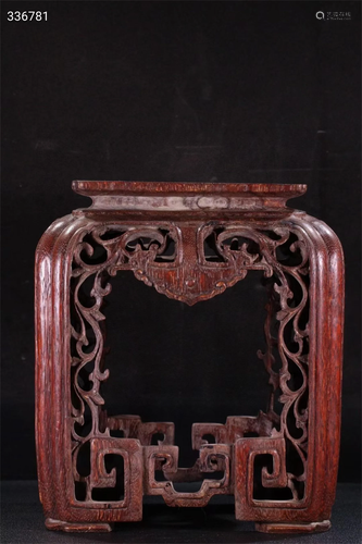 A Chinese Carved Hardwood Flower Stand