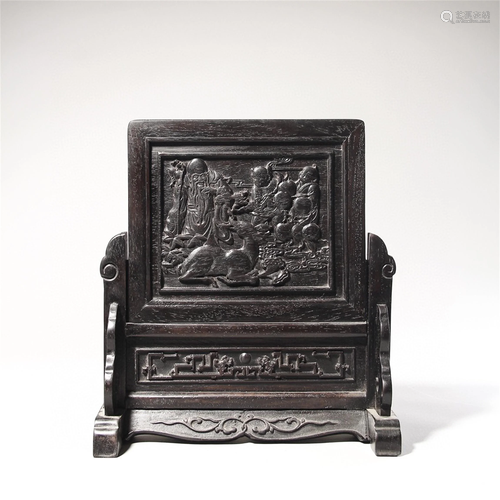 A Chinese Carved Hardwood Table Screen