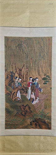 A Chinese Scroll Painting of Figures