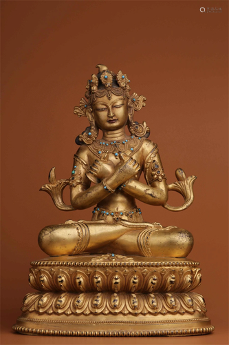 A Chinese Gilt Bronze Figure of Buddha