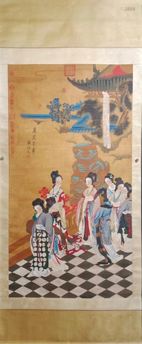 A Chinese Scroll Painting of Figures