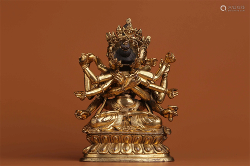 A Chinese Gilt Bronze Figure of Buddha