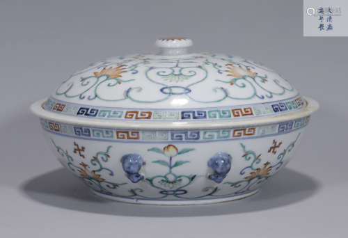 A Doucai Glazed Warming Bowl Jiaqing Period