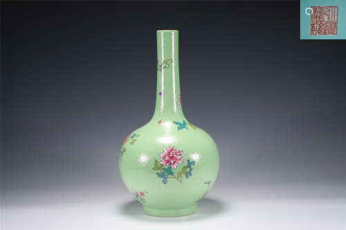 A Famille Rose Vase Qianlong Period