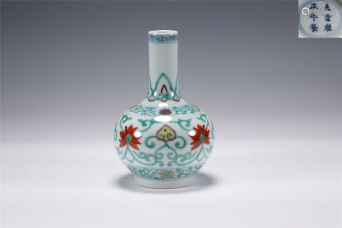 A Doucai Glazed Bottle Vase Yongzheng Period
