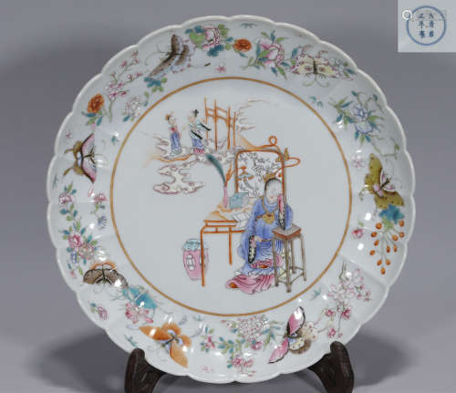 A Famille Rose Lobed Plate Yongzheng Period