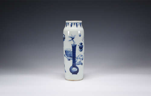 A Blue and White Sleeve Vase Chongzhen Period