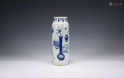 A Blue and White Sleeve Vase Chongzhen Period