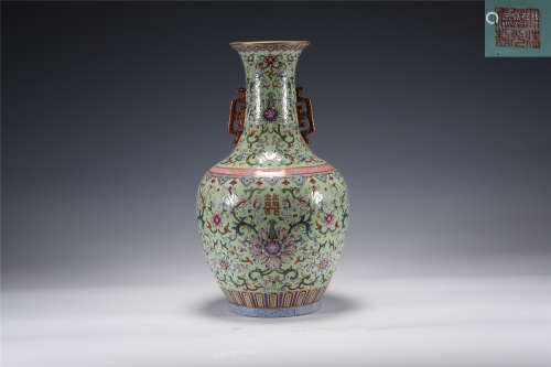 A Famille Rose Vase Daoguang Period