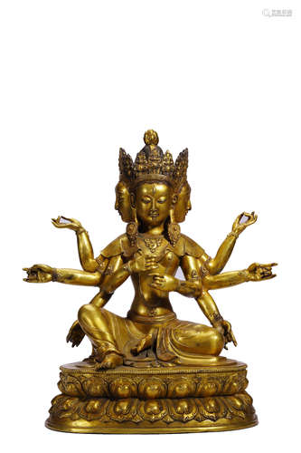 Chinese Gilt Bronze Figure Of Namgyalma