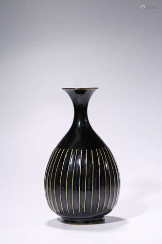 Chinese Black Glazed Porcelain Vase