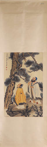 Chinese Ink And Color Scroll Painting