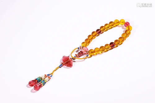 Chinese Amber Prayer Beads