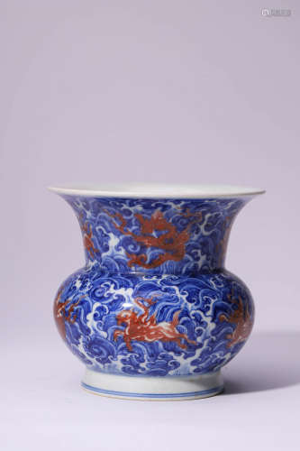 Chinese Blue White Porcelain Vase, Marked