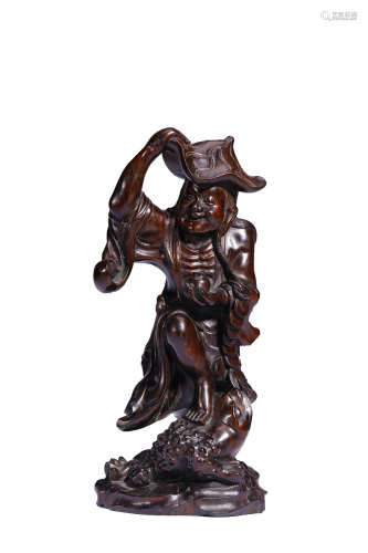 Chinese Longan Wood Carved Figurine