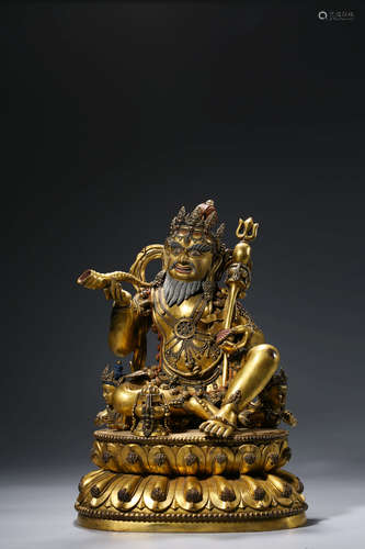 Chinese Gilt Bronze Figure Of Mahakala