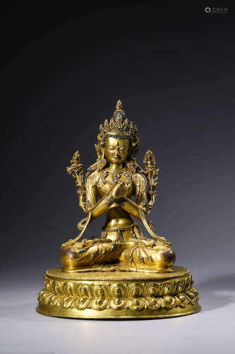 Chinese Gilt Bronze Seated Buddha