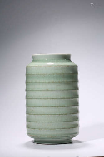 Chinese Celadon Glazed Porcelain Vase, Marked