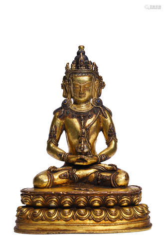 Chinese Gilt Bronze Figure Of Amitabha