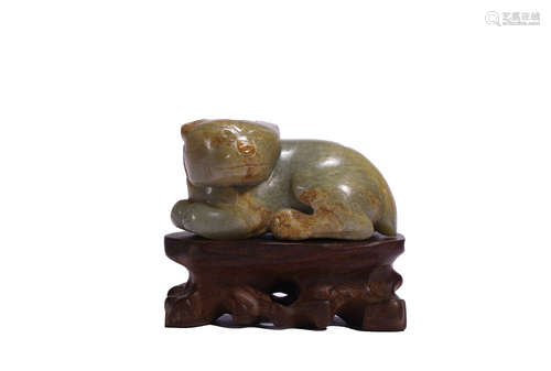 Chinese Celadon Jade Bear