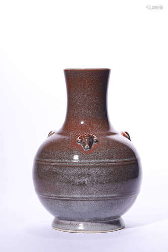 Chinese Flambee Glazed Porcelain Vase, Marked