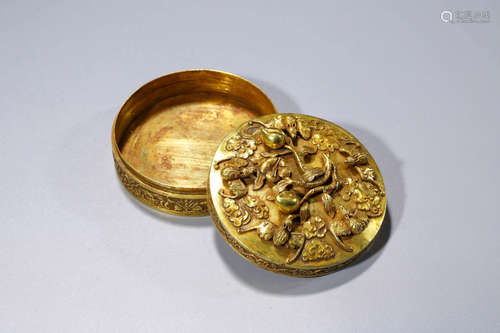 Chinese Gilt Bronze Cover Box