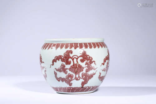 Chinese Iron Red Underglazed Porcelain Brush Washer