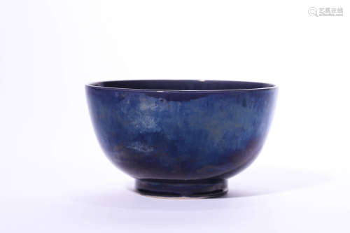 Chinese Flambee Glazed Porcelain Bowl, Marked