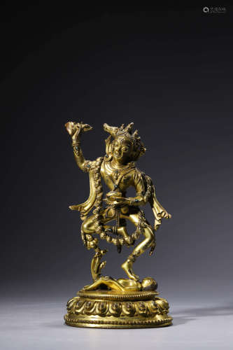 Chinese Gilt Bronze Figure Of Dakini