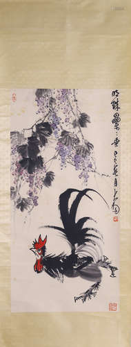 Chinese Ink And Color Scroll Painting