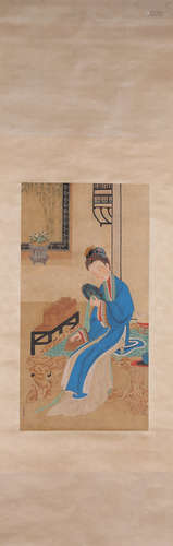 Chinese Ink And Color Scroll Painting