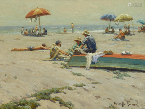 Granville Redmond (1871-1935) A Day at the Beach 12 x