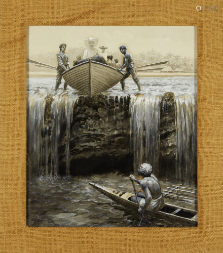 Joseph Dwight Strong (1852-1899) The Waterfall 14 x