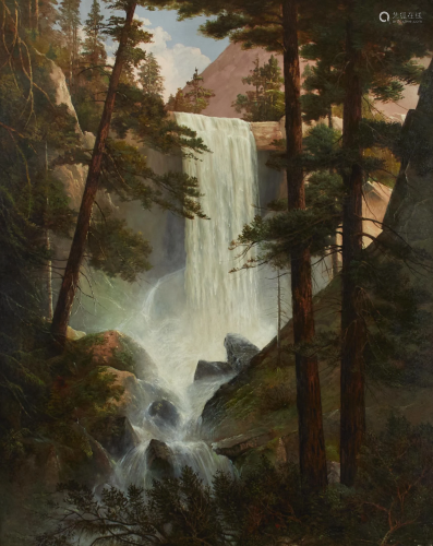 Edwin Deakin (1838-1923) Vernal Falls 50 x 40in framed