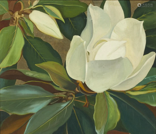 Jessie Arms Botke (1883-1971) Magnolia 13 1/2 x 15