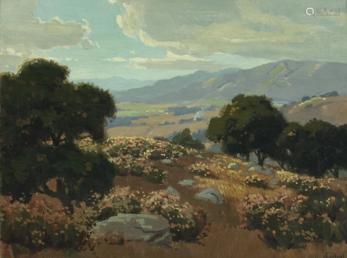 Elmer Wachtel (1864-1929) View of the Valley 12 x 16in