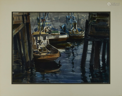 Emil Jean Kosa, Jr. (1903-1968) Outbound (Boats in Los