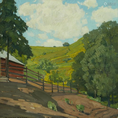 William Wendt (1865-1946) The Corral 30 x 30in 37 1/4 x