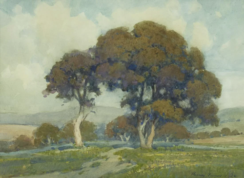 Percy Gray (1869-1952) Trees in a Clearing 11 1/4 x