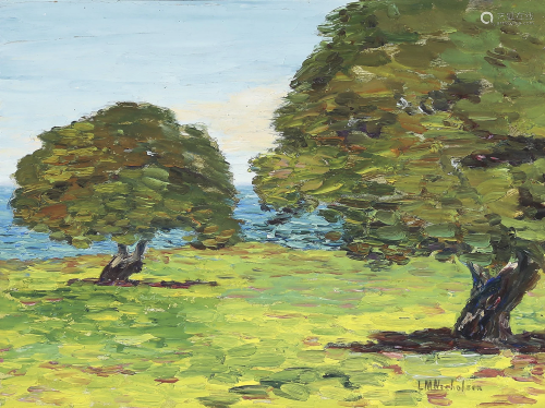 Lillie May Nicholson (1884-1964) Oak Trees, Pacific