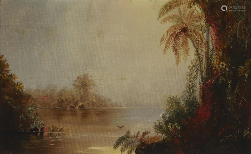 Norton Bush (1834-1894) Tropical Scene 10 x 16in framed