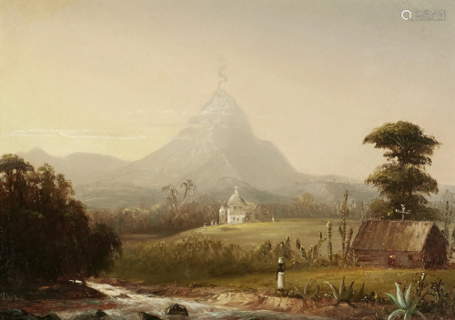 Norton Bush (1834-1894) Mountain Landscape with Church