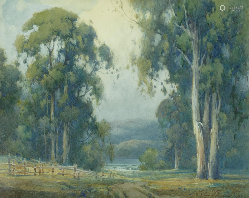 Percy Gray (1869-1952) Eucalyptus Trees with Distant