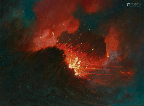 David Howard Hitchcock (1861-1943) Eruption at Kilauea