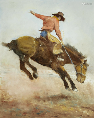 Fried Pal (1893-1976) Bucking Bronco 30 x 24in framed