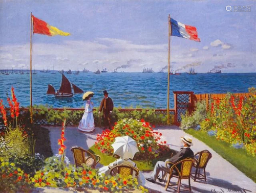 MONET ** GARDEN AT SAINTE-ADRESSE ** CANVAS