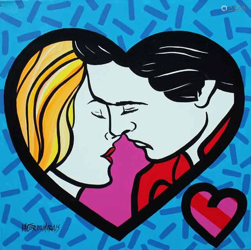 MORAIS ** LOVE KISS ** SIGNED ORIGINAL ACRYLIC